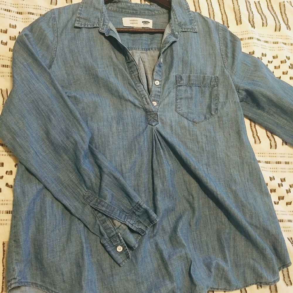 Old Navy Maternity Chambray Shirt